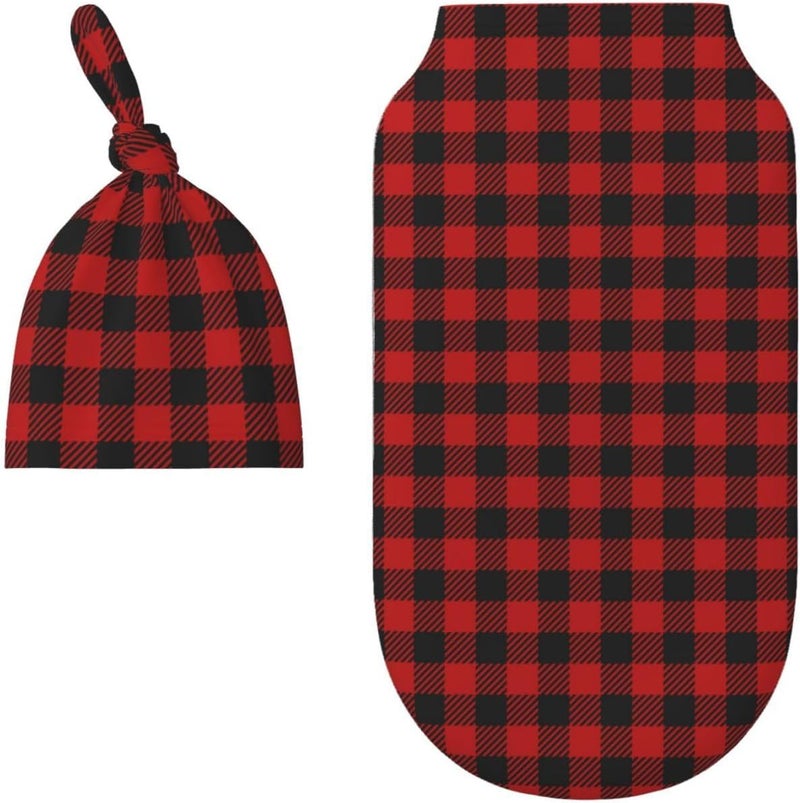 Figtihw Christmas Checkered Swaddle Blankets Newborn Receiving Blanket Baby Swaddle Wrap Soft Sleeping Sack for Baby Girls Boys - Image 2